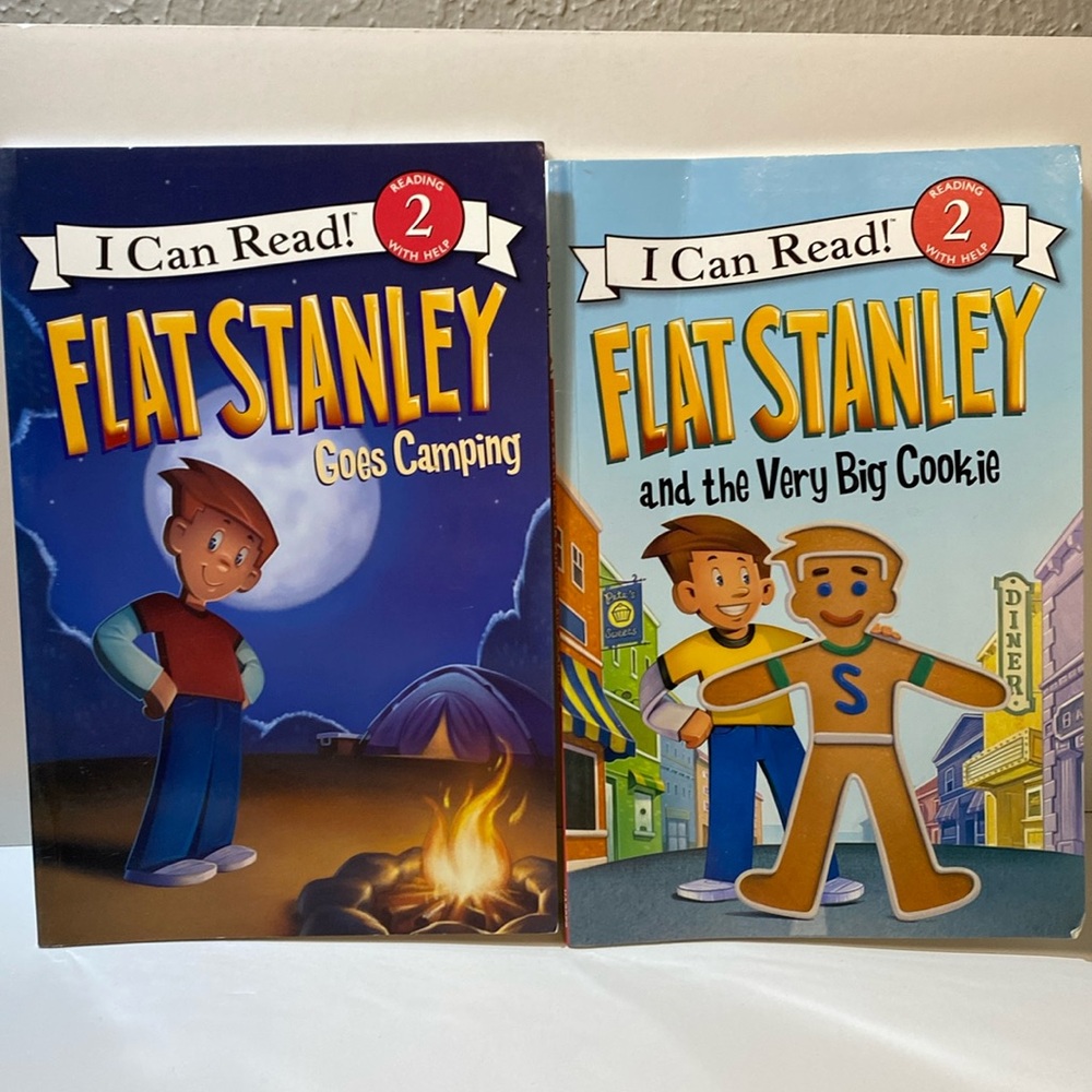 Flat Stanley Color Paperback Books “I Can Read 2 With Help” Set Of 2